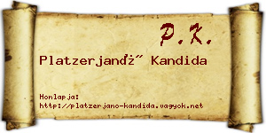 Platzerjanó Kandida névjegykártya